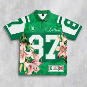 Prep Printed Loose Polo Collar Short Sleeve T-Shirt Jersey