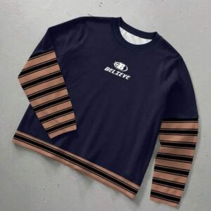 Prep Spring Casual Graphic Men'S Casual Crew Neck Long Sleeve T-Shirt