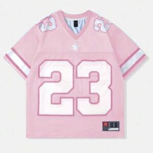Prep Spring/Summer Casual Graphic Pink Men'S Mesh Contrast Sports Short Sleeve Football Jersey Style T-Shirt Athletic Jersey, 2000S Style