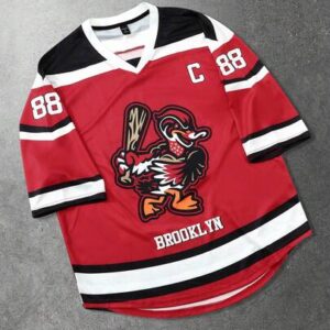 Prep Spring/Summer Casual Graphic Red Men'S Y2K Street Style Hockey Jersey Graphic Short Sleeve T-Shirt, Summer