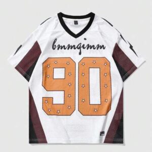 Prep Street Life Unisex Short Sleeve Street-Style American Sport Number & English Graphic Print T-Shirt