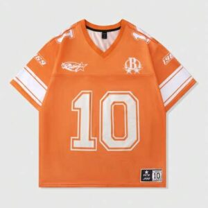 Prep Summer Casual Graphic Men'S Sports Football Jersey Style T-Shirt, Short Sleeve Jersey, Mesh Splice Design, Summer