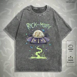 Rick and Morty | ROMWE Men's Round Neck Cartoon Letter Print Casual Versatile Daily Wear Short Sleeve T-Shirt