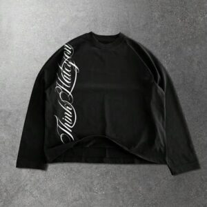 Spring Casual Graphic Men'S Round Neck Long Sleeve Letter Graphic Casual Versatile T-Shirt