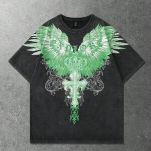 Spring/Summer Casual Graphic Men'S Distressed Cross Gothic Print Short Sleeve T-Shirt, Summer