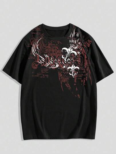 Spring/Summer Casual Graphic Men'S Fashion Gothic Print Short Sleeve T-Shirt