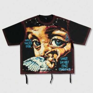 Street Life 2026 Men's Casual Fashion Short Sleeve T-Shirt, Distressed Artistic Design, Summer; Women's Street Style Round Neck T-Shirt