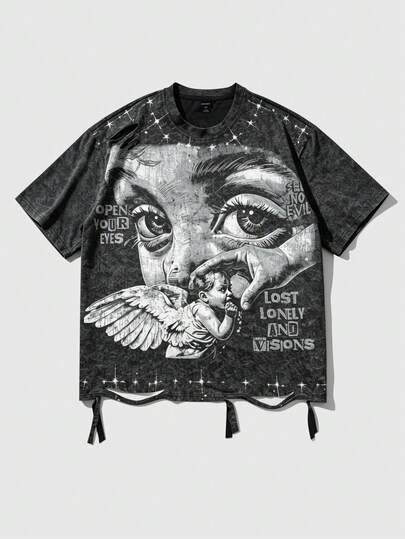 Street Life 2026 Spring/Summer New Casual Fashionable Y2K Style Unisex Short Sleeve Crew Neck T-Shirt