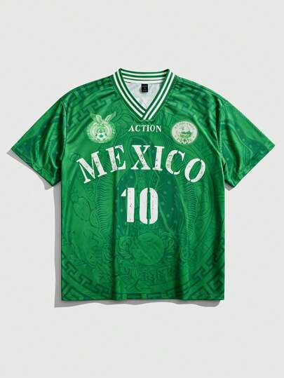 Street Life 2026 World Cup Mexico T-Shirt Jersey, Suitable For Casual Wear In Spring/Summer
