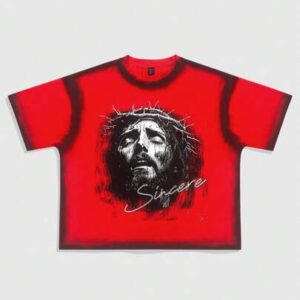 Street Life Jesus Loose Drop Shoulder Short Printed T-Shirt For Men