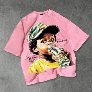 Street Life Men's Angel Print Short Sleeve T-Shirt, Suitable For Spring And Summer