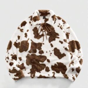 Street Life Men's Animal Texture Polo Collar Long Sleeve T-Shirt
