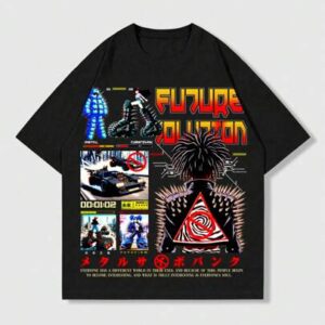 Street Life Men's Anime Round Neck Short Sleeve Printed Casual Top, Everyday Wear