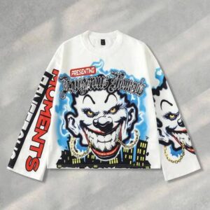 Street Life Men's Casual Crew Neck Creative Printed Long Sleeve T-Shirt