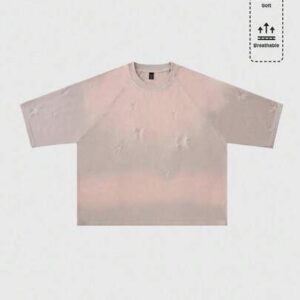 Street Life Men's Casual Gradient Embroidered Print T-Shirt