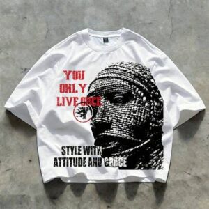 Street Life Men's Casual Graphic Print Short Sleeve T-Shirt, Retro Street Style