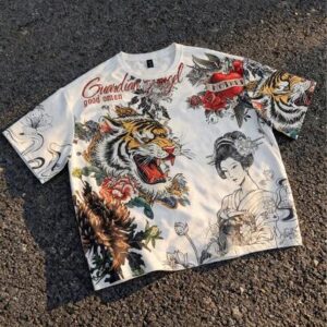 Street Life Men's Casual Graphic Round Neck T-Shirt, Summer