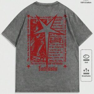 Street Life Men's Casual Punk Cotton Short Sleeve Acid-Washed T-Shirt