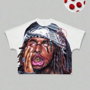 Street Life Men's Casual Summer Rhinestone T-Shirt With Graphic & Letter Print