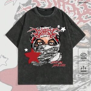 Street Life Men's High Street Vintage Distressed Crewneck T-Shirt, Casual Daily Wear, Spring/Summer