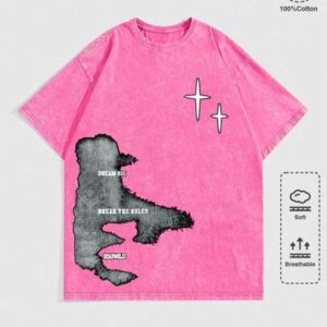 Street Life Men's High Street Vintage Distressed Snowflakes Printed Round Neck T-Shirt, Suitable For Casual Daily Wear In Spring And Summer, School