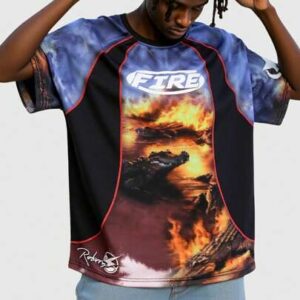 Street Life Men's Jersey Crew Neck Short Sleeve Solid Color Patchwork Fashion Casual Loose Fit T-Shirt