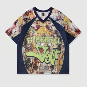 Street Life Men's Jesus Jersey Mesh Patchwork Short Sleeve Sports T-Shirt