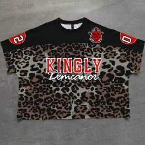 Street Life Men's Leopard Letter Print Patchwork Short Sleeve T-Shirt