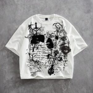 Street Life Men's Letter & Cross Print Round Neck Casual Short Sleeve T-Shirt