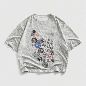 Street Life Men's Letter & Portrait Graphic Street Style Round Neck Short Sleeve T-Shirt