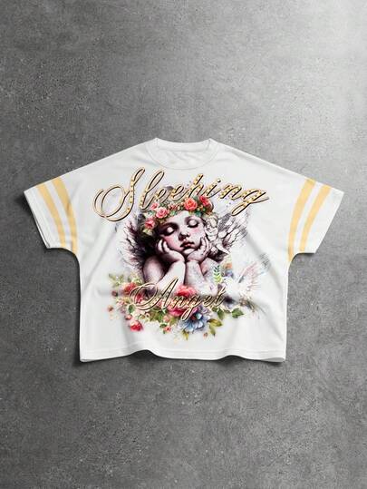 Street Life Men's Letter & Task Graphic Print Round Neck Short Sleeve T-Shirt