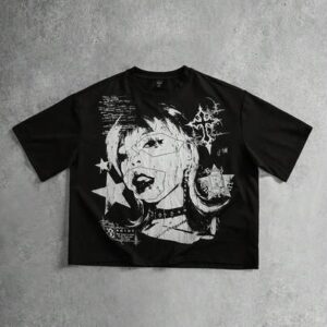 Street Life Men's Loose Fit Cropped Boxing Print T-Shirt