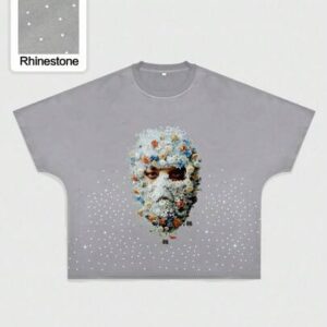 Street Life Men's Loose Fit Diamond Portrait Print Short Sleeve T-Shirt