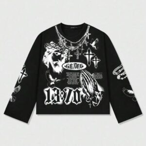 Street Life Men's Oversized Short Cross Printed T-Shirt