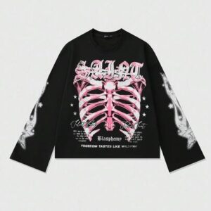 Street Life Men's Oversized Short Skeleton Printed T-Shirt