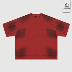 Street Life Men's Oversized Spray Color Distressed Patchwork Short Sleeve T-Shirt