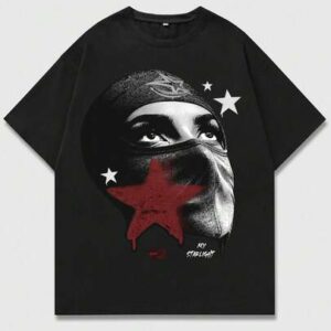 Street Life Men's Portrait Print Short Sleeve T-Shirt, Suitable For Spring And Summer