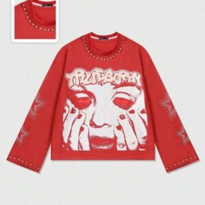 Street Life Men's Printed Long Sleeve T-Shirt, Loose Cropped Fit, For Fall