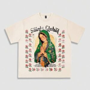 Street Life Men's Printed Religious Floral Short Sleeve T-Shirt, Suitable For Everyday Wear, Spring/Summer