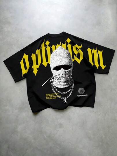Street Life Men's Printed Short Sleeve T-Shirt, Loose Fit Spring/Summer
