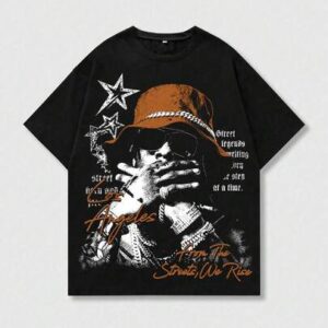 Street Life Men's Printed Short Sleeve T-Shirt, Suitable For Everyday Wear In Spring/Summer