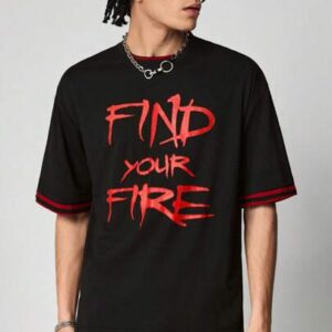 Street Life Men's Punk Round Neck Short Sleeve Contrast Trim Letter Print Simple Casual T-Shirt