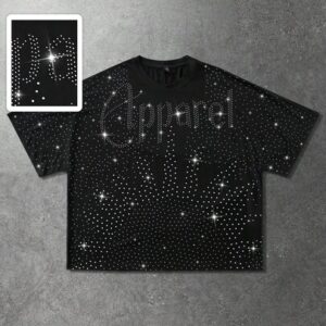 Street Life Men's Rhinestone Embellished Short Sleeve T-Shirt, Suitable For Everyday Wear, Spring/Summer