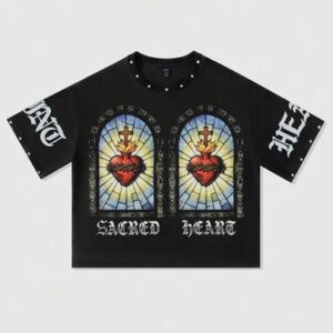 Street Life Men's Rhinestone Print Loose Short T-Shirt
