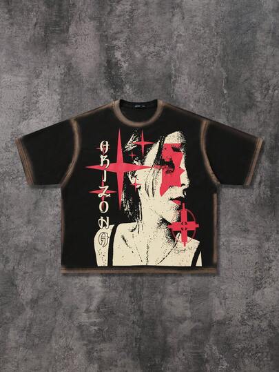 Street Life Men's Round Neck Graphic Print Casual Everyday T-Shirt
