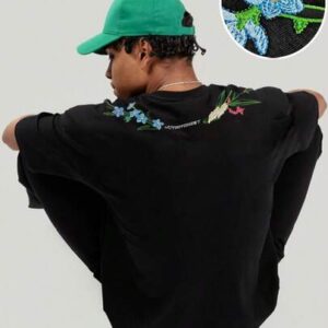Street Life Men's Round Neck Short Sleeve Embroidered Loose Casual T-Shirt