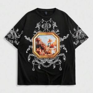 Street Life Men's Street Graphic Religious Print Short Sleeve T-Shirt, 2000s Style