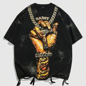 Street Life Men's Street Jesus Print Short Sleeve T-Shirt