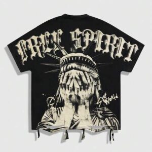 Street Life Men's Street Style Batwing Sleeve Graphic T-Shirt, Suitable For Everyday Wear, Spring/Summer