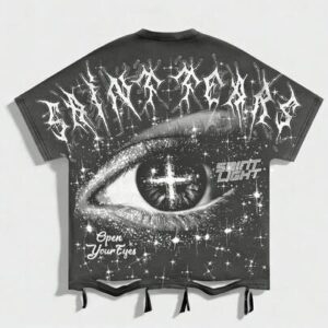 Street Life Men's Street Style Batwing Sleeve Printed T-Shirt, Suitable For Spring And Summer